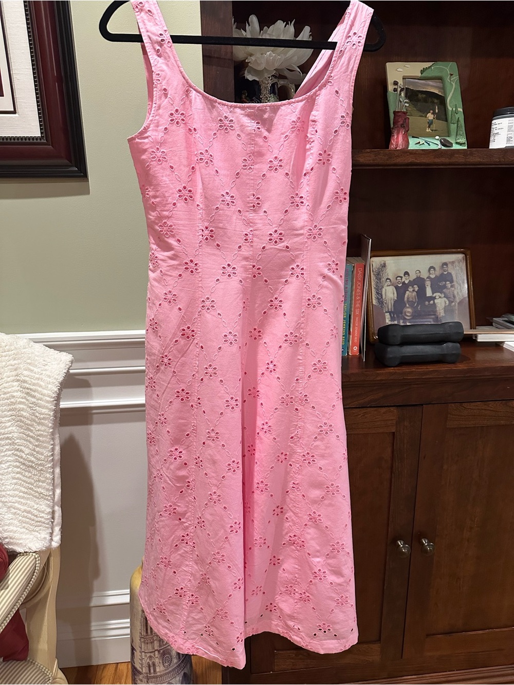 J. Crew Pink Eyelet Sleeveless A-Line Dress